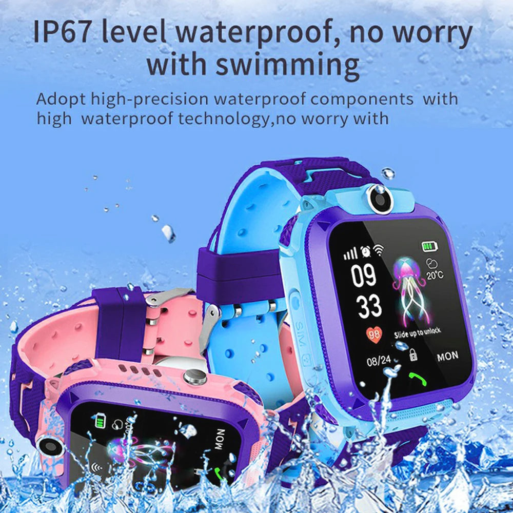 Q12 Kids Smart Watch With Sim Card Call IP67 Waterproof Sos Camera Smartwatch Phone GPS Tracker Watch for Children