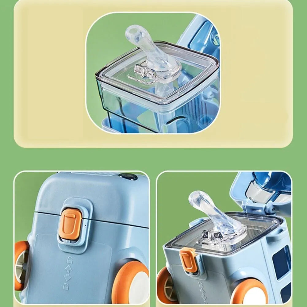 Kids Bus Shape Water Bottle with Strap