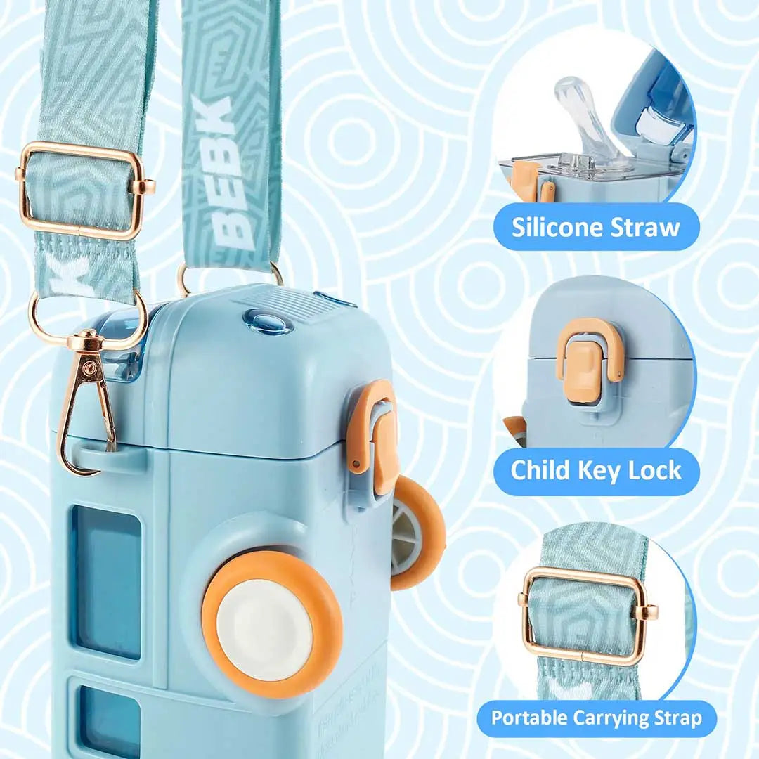 Kids Bus Shape Water Bottle with Strap