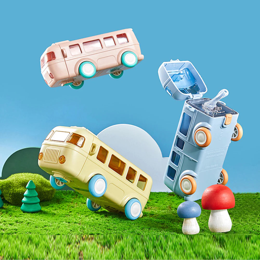 Kids Bus Shape Water Bottle with Strap