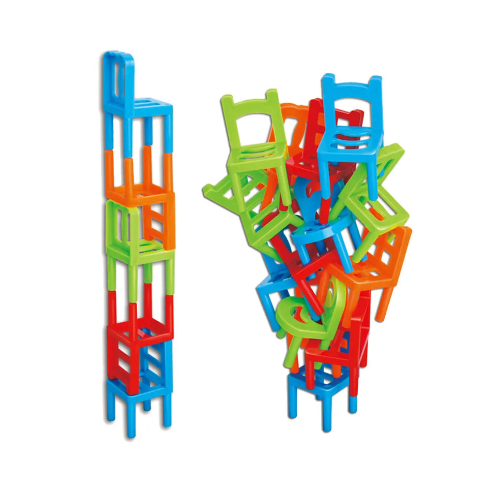 24pc Plastic Balance Toy Stacking Chairs For Kids