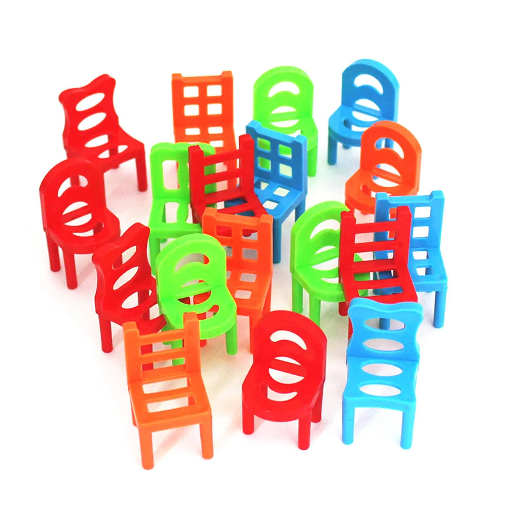 24pc Plastic Balance Toy Stacking Chairs For Kids