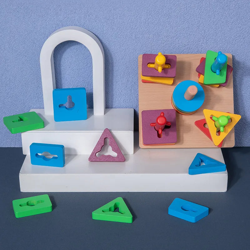 Wooden Column Activity Shape Sorter Set
