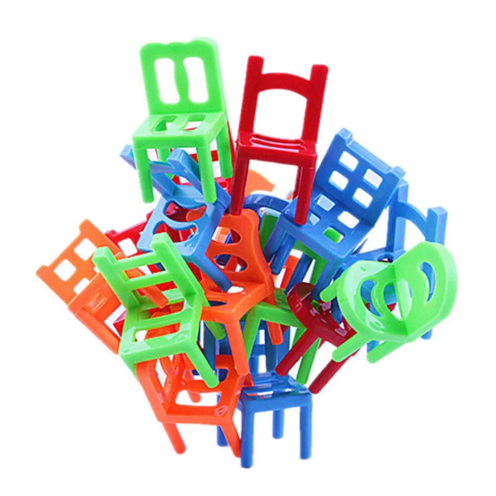24pc Plastic Balance Toy Stacking Chairs For Kids