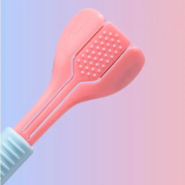 Three-Sided Toothbrush Ultra Fine & Soft with Tongue Scraper