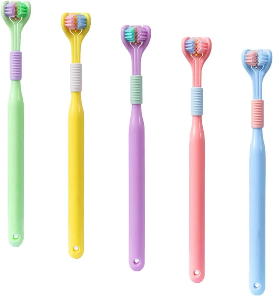 Three-Sided Toothbrush Ultra Fine & Soft with Tongue Scraper