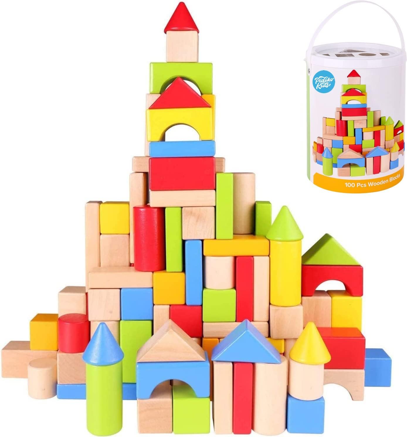 Kawaii 50pcs wooden building blocks